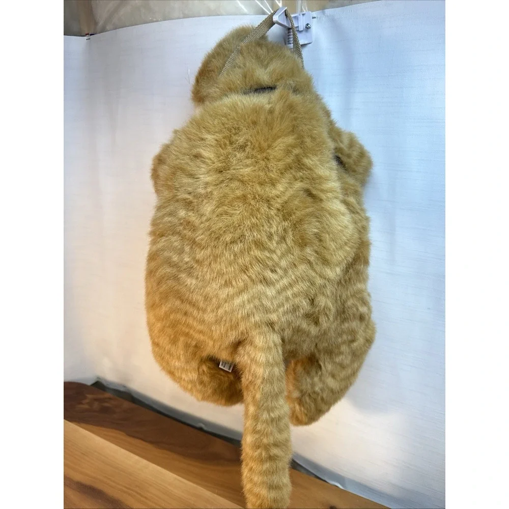 VTG WildKin Inc. Cat Backpack Kitty Plush Ginger Garfield Korea 80s 90s Faux Fur
